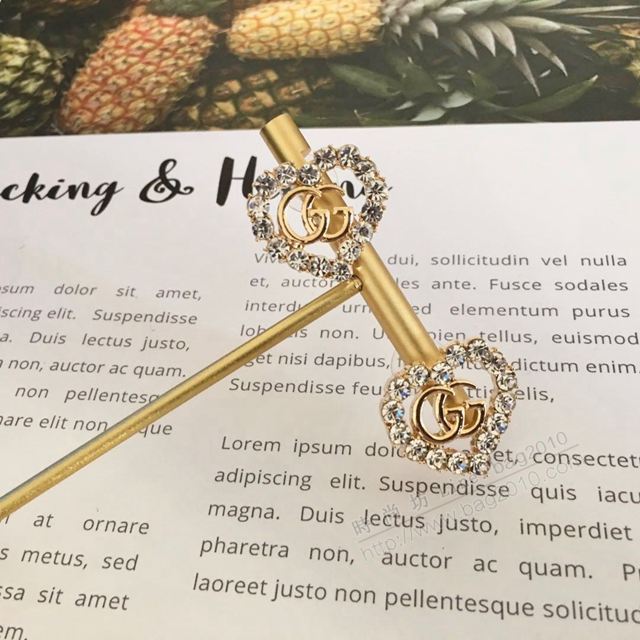 GUCCi飾品 古馳2019新款耳環 Gucci心桃雙G耳釘  zgbq1162